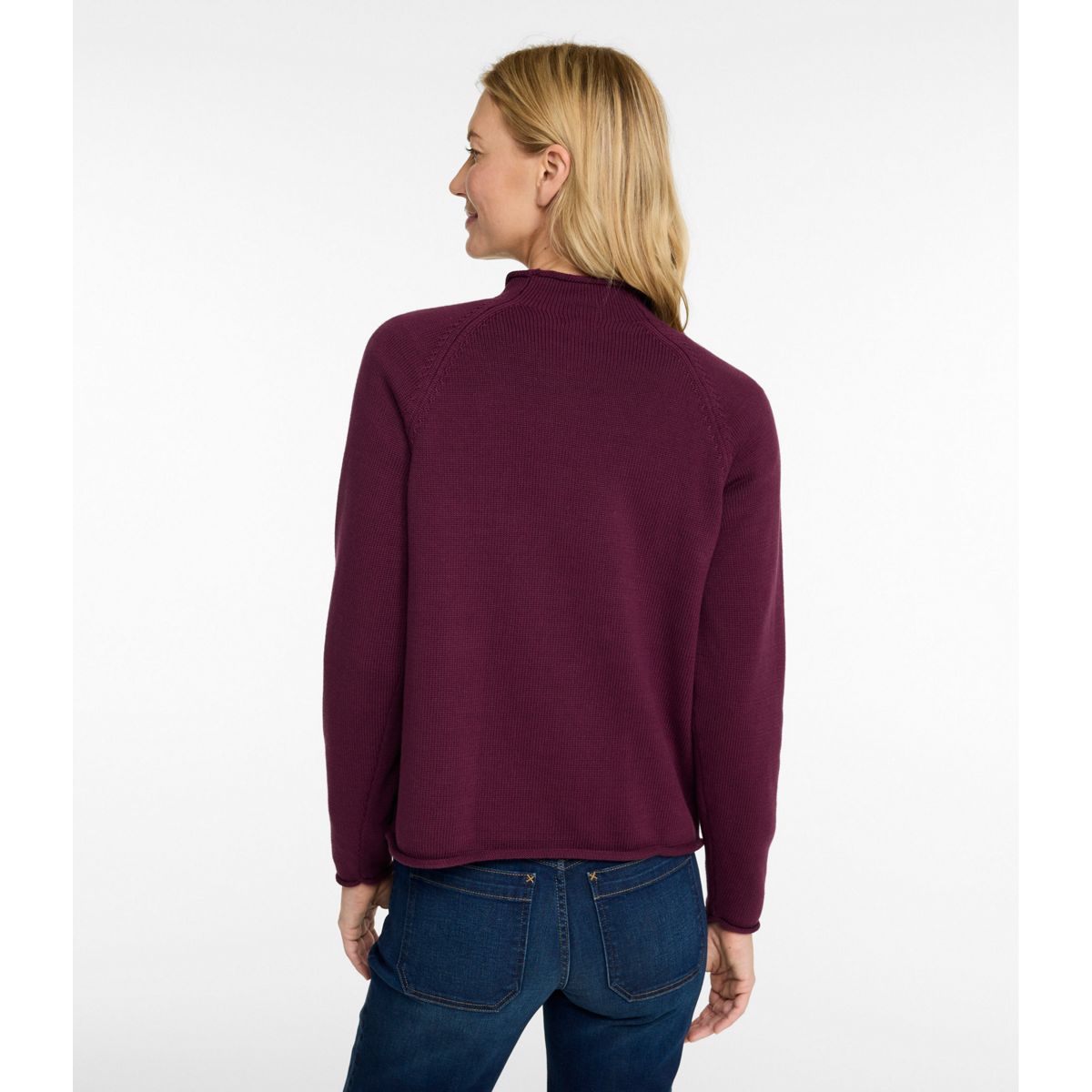 L.L.Bean Women's Sweaters FIG / XS L.L.Bean Women's The Original Double L® Sweater, Novelty Rollneck 528422