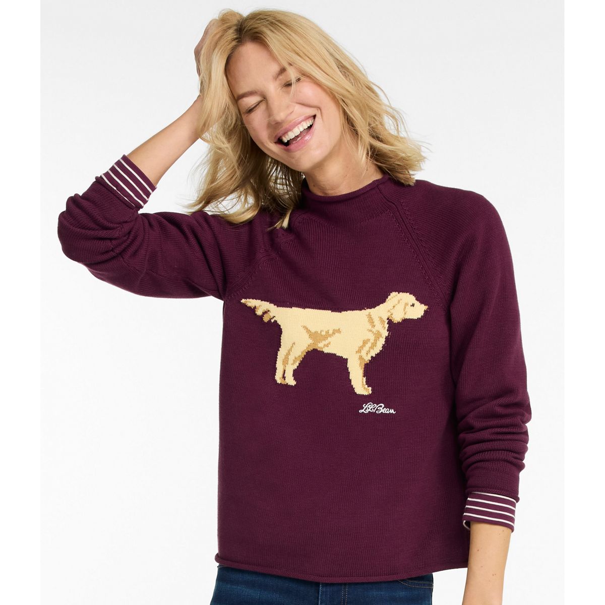 L.L.Bean Women's Sweaters L.L.Bean Women's The Original Double L® Sweater, Novelty Rollneck