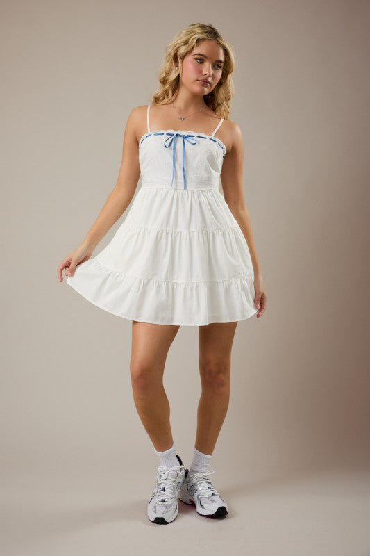 LELIS COLLECTION Women's Dresses Scalloped Square Neckline Mini Dress