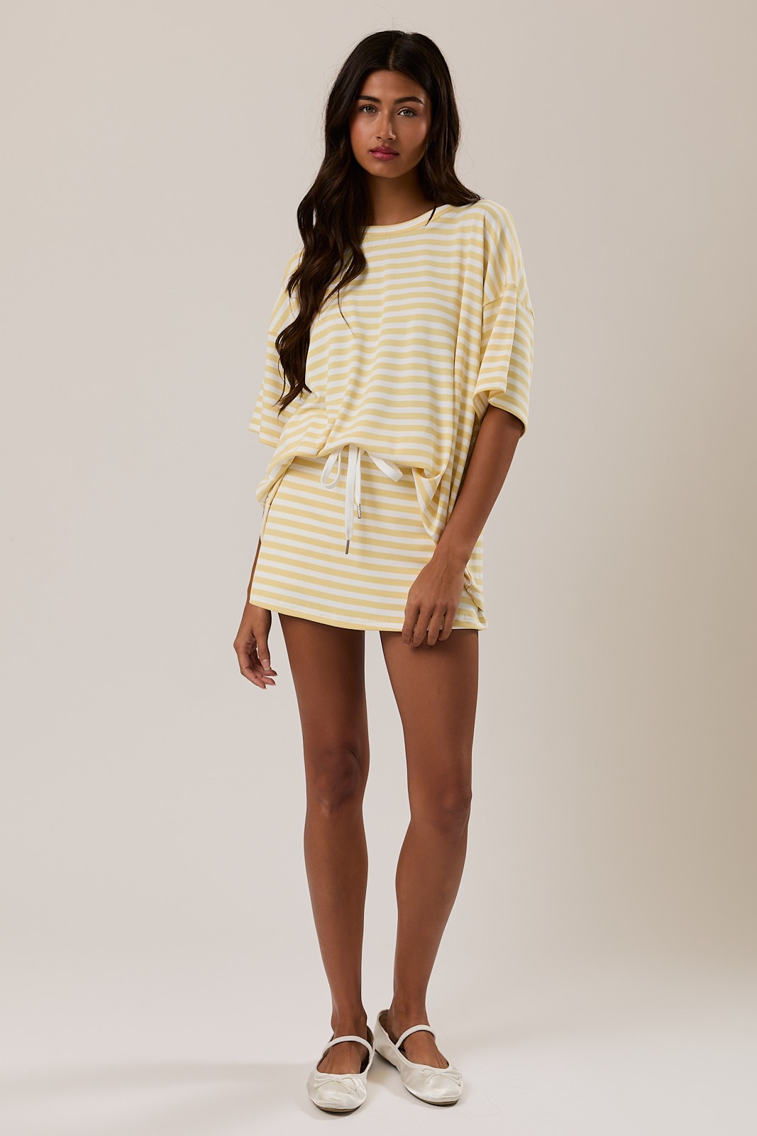 LELIS COLLECTION Women's Skirts Mid Rise Striped Skort