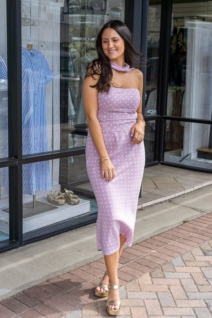 LELIS COLLECTION Women's Skirts Polka Dot Mid Rise Maxi Skirt