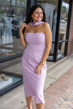 LELIS COLLECTION Women's Skirts Polka Dot Mid Rise Maxi Skirt