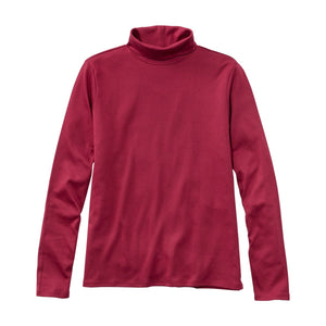 LL Bean 21-Women's Knit Top BORDEAUX / XS L.L.Bean Women's Pima Cotton Turtleneck, Long-Sleeve 214949B