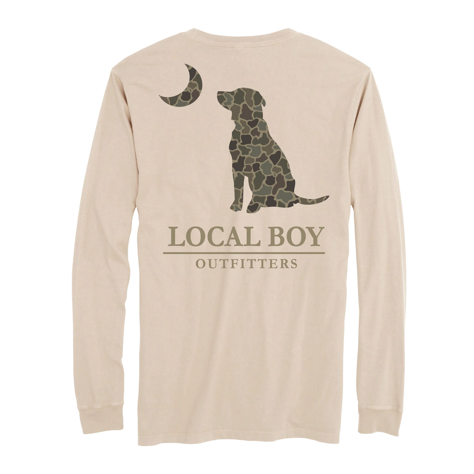 LOCAL BOY OUTFITTERS Kid's Tees Local Boy Youth Brush Camo Dog & Moon Long Sleeve T-Shirt