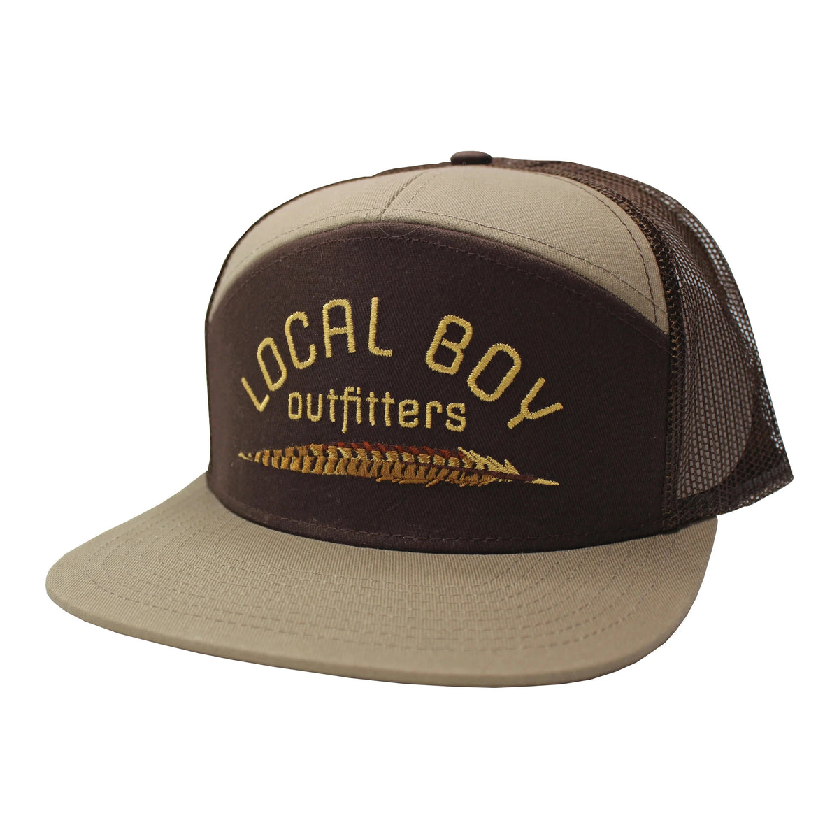 LOCAL BOY OUTFITTERS Men's Hats LIGHT BROWN / OS Local boy Men's Pheasant Feather 7 Panel Hat L3000405LTB