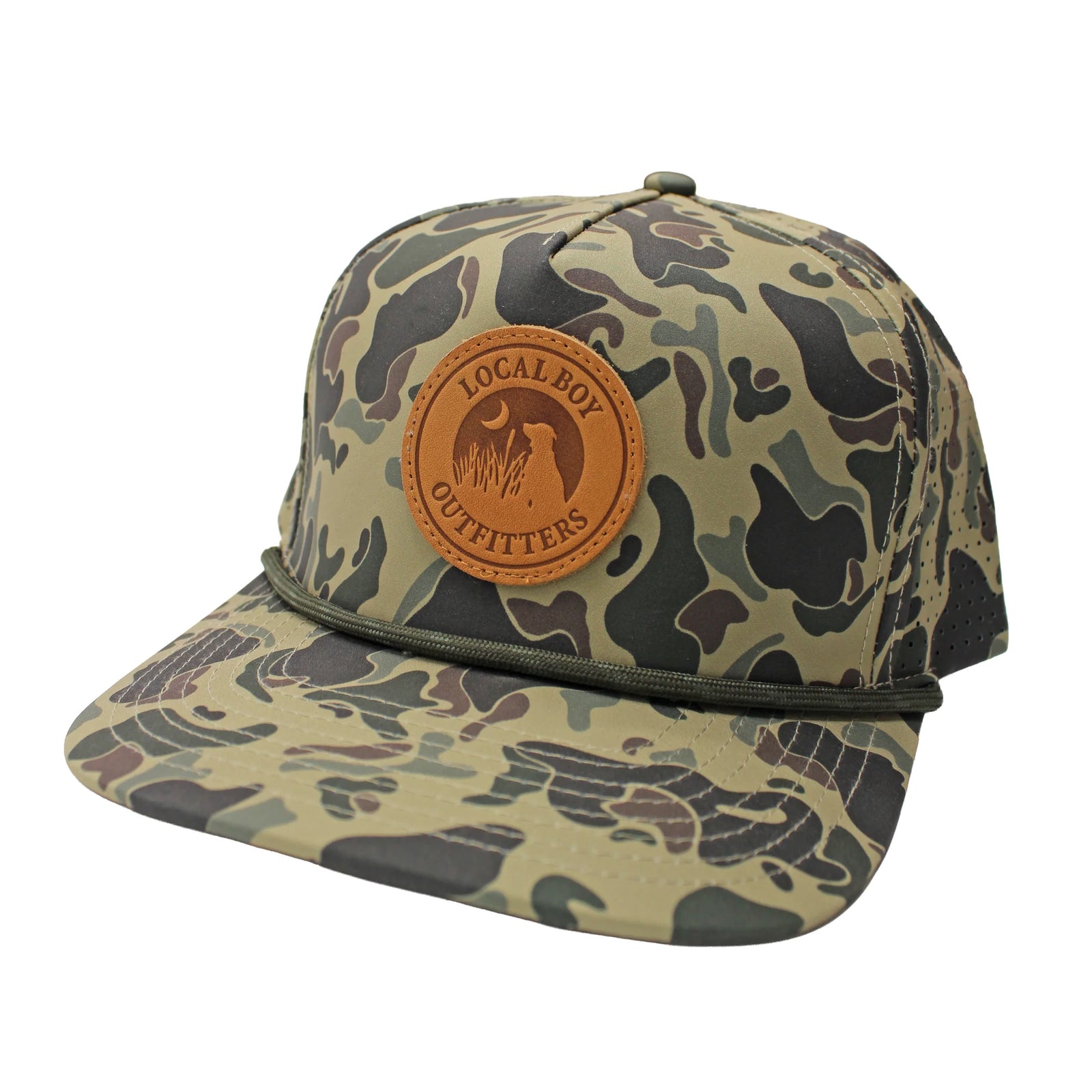 LOCAL BOY OUTFITTERS Men's Hats LOCALFLAGE FOREST Local Boy Men's Patch Perforated Rope Hat L3000808LCFR