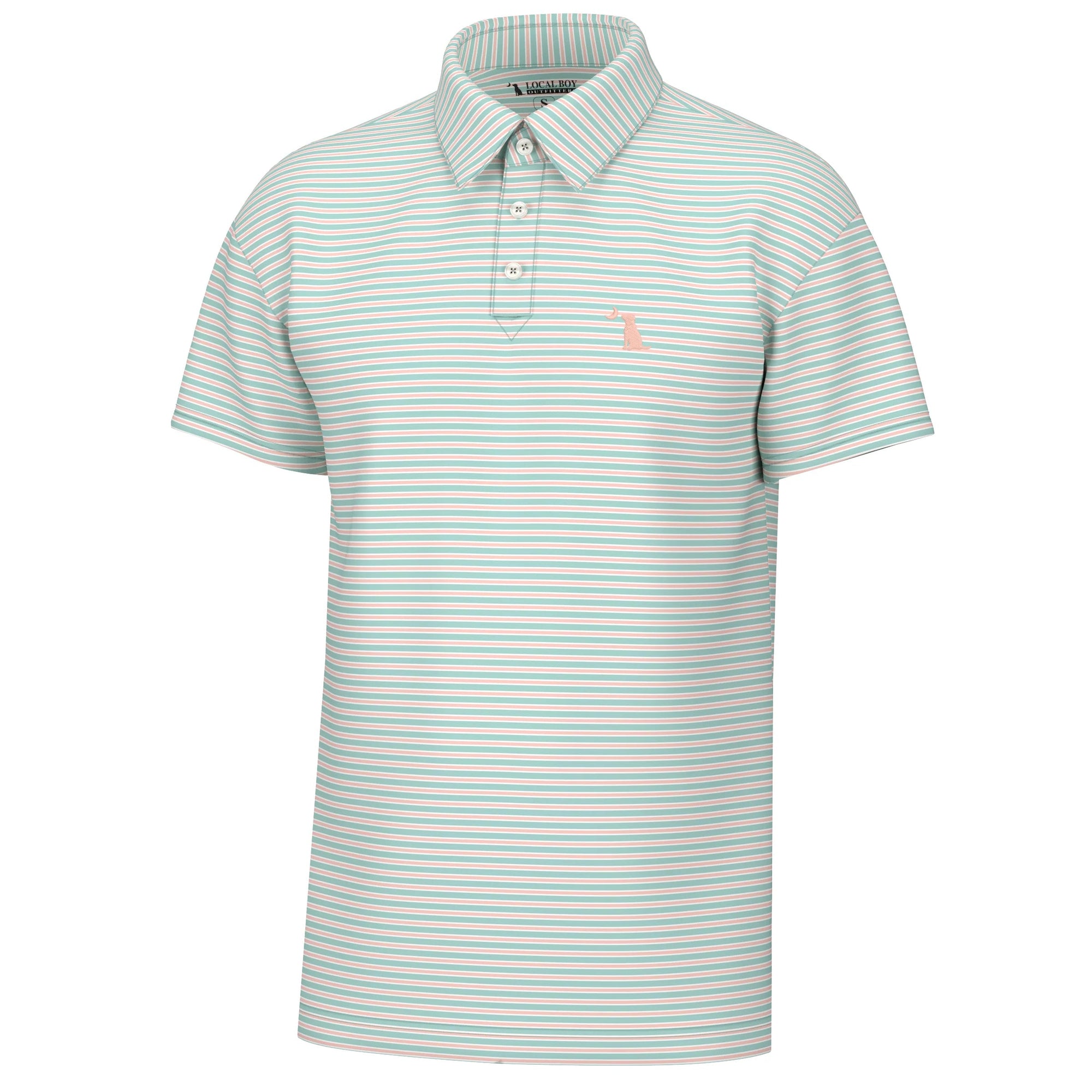 LOCAL BOY OUTFITTERS Men's Polo TEAL/CORAL / M Local Boy Surfside Polo || David's Clothing L1200022TCW