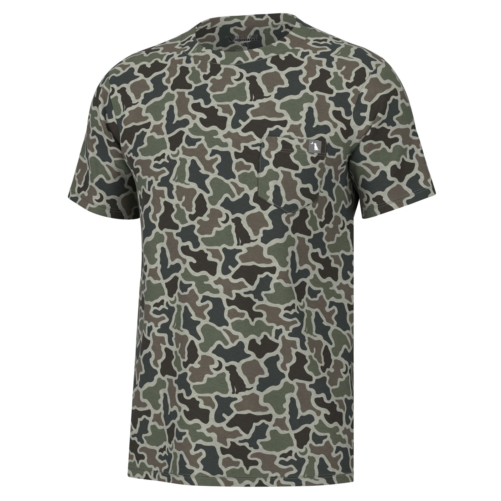LOCAL BOY OUTFITTERS Men's Tees DOG & MOON CAMO / S Local Boy Men's Short Sleeve Heather Blend Crew l1400082dgmc