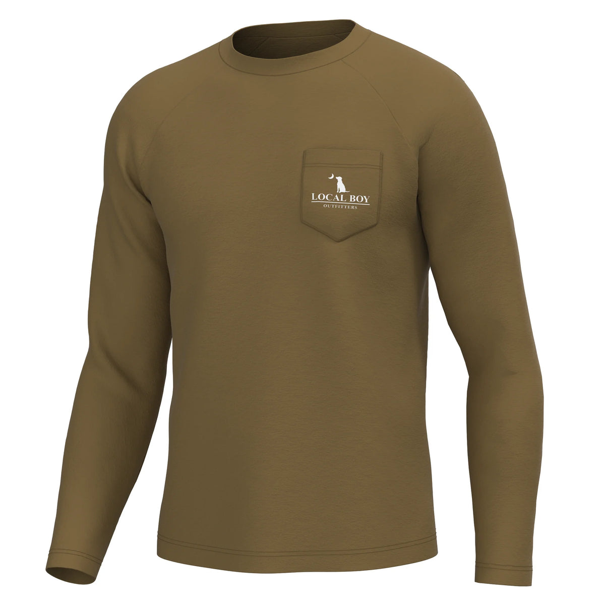 LOCAL BOY OUTFITTERS Men's Tees Local Boy High Badge OD Long Sleeve Heather Performance Shirt
