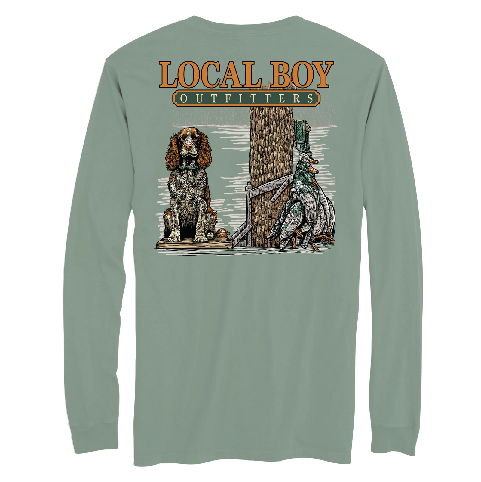 LOCAL BOY OUTFITTERS Men's Tees Local Boy Men's Spaniel Stand Long Sleeve T-Shirt