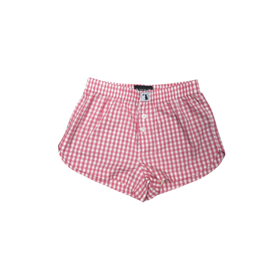 LOCAL GIRL 28-Women's Activewea WATERMEL / XS Local Girl Gingham Boxer Short L5160005SS26