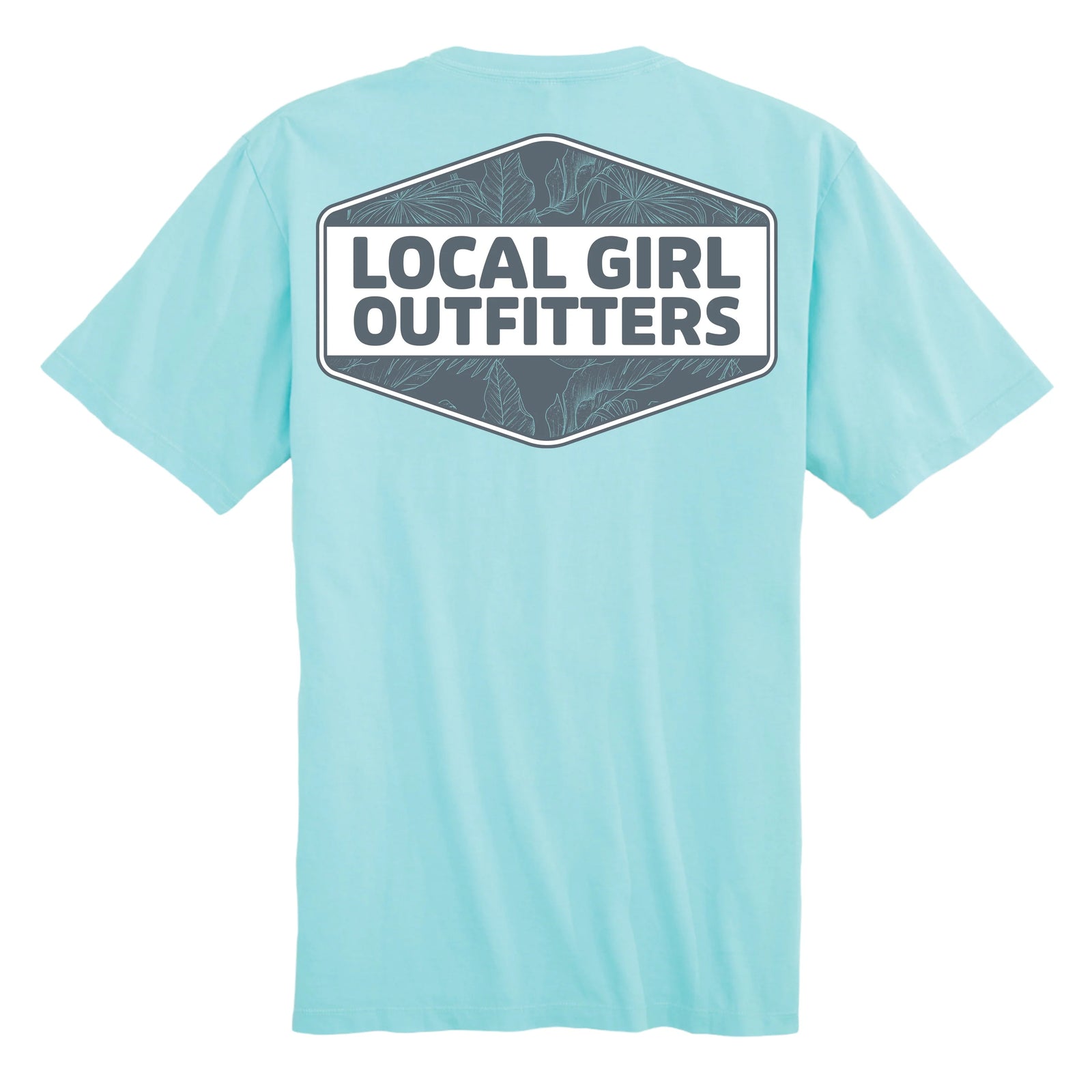 LOCAL GIRL Women's Top Local Girl Blue Tropics Diamond Crest SS Tee