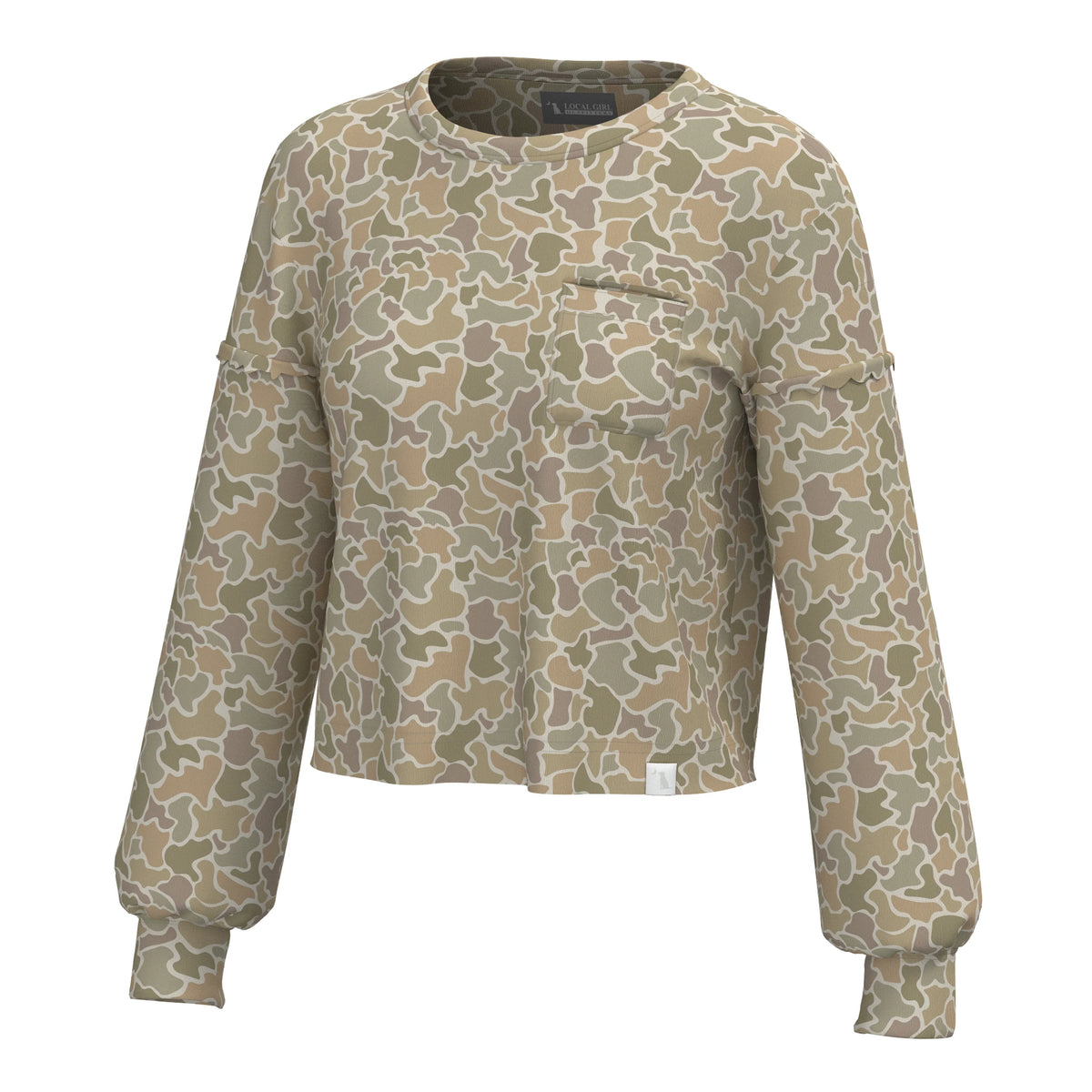 LOCAL GIRL Women's Top XS / FOREST CAMO DESERT Local Girl Women's Revive Crewneck || David's Clothing L5130010