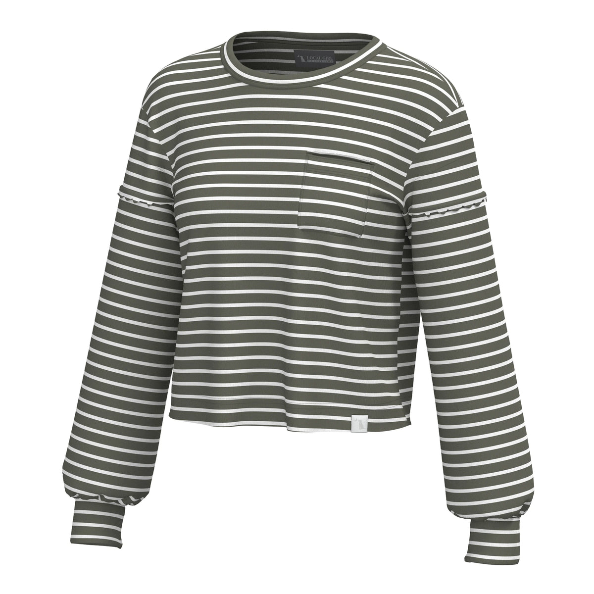 LOCAL GIRL Women's Top XS / OLIVE Local Girl Women's Revive Crewneck || David's Clothing L5130010