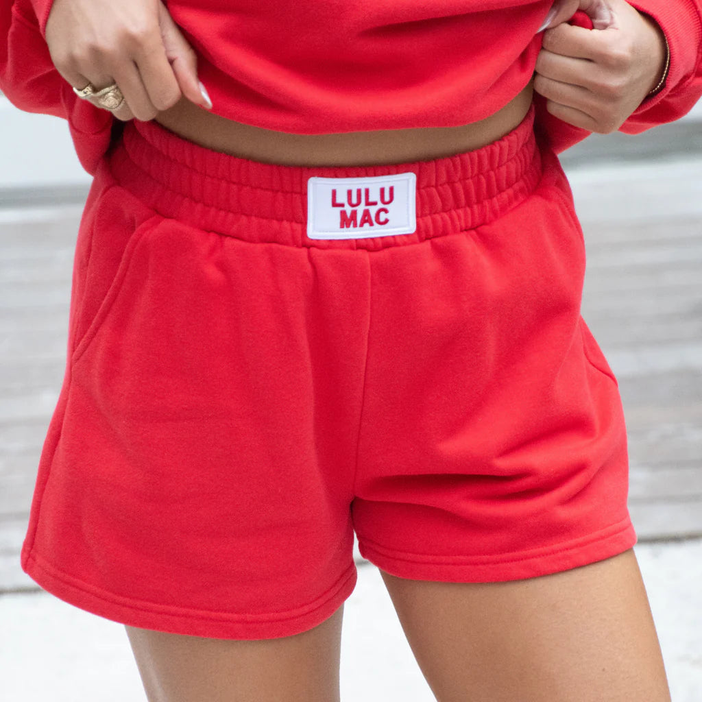 LU LU MAC Women's Shorts RED / XS Lulu Mac Terry Cloth Short LM-SH-1001R