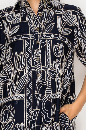 MEET ME IN SANTORINI Women's Dresses Selene's Stitch Shirt Dress
