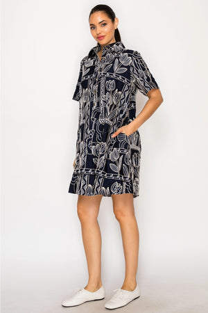 MEET ME IN SANTORINI Women's Dresses Selene's Stitch Shirt Dress