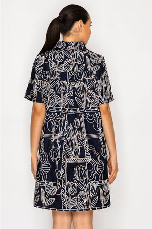 MEET ME IN SANTORINI Women's Dresses Selene's Stitch Shirt Dress