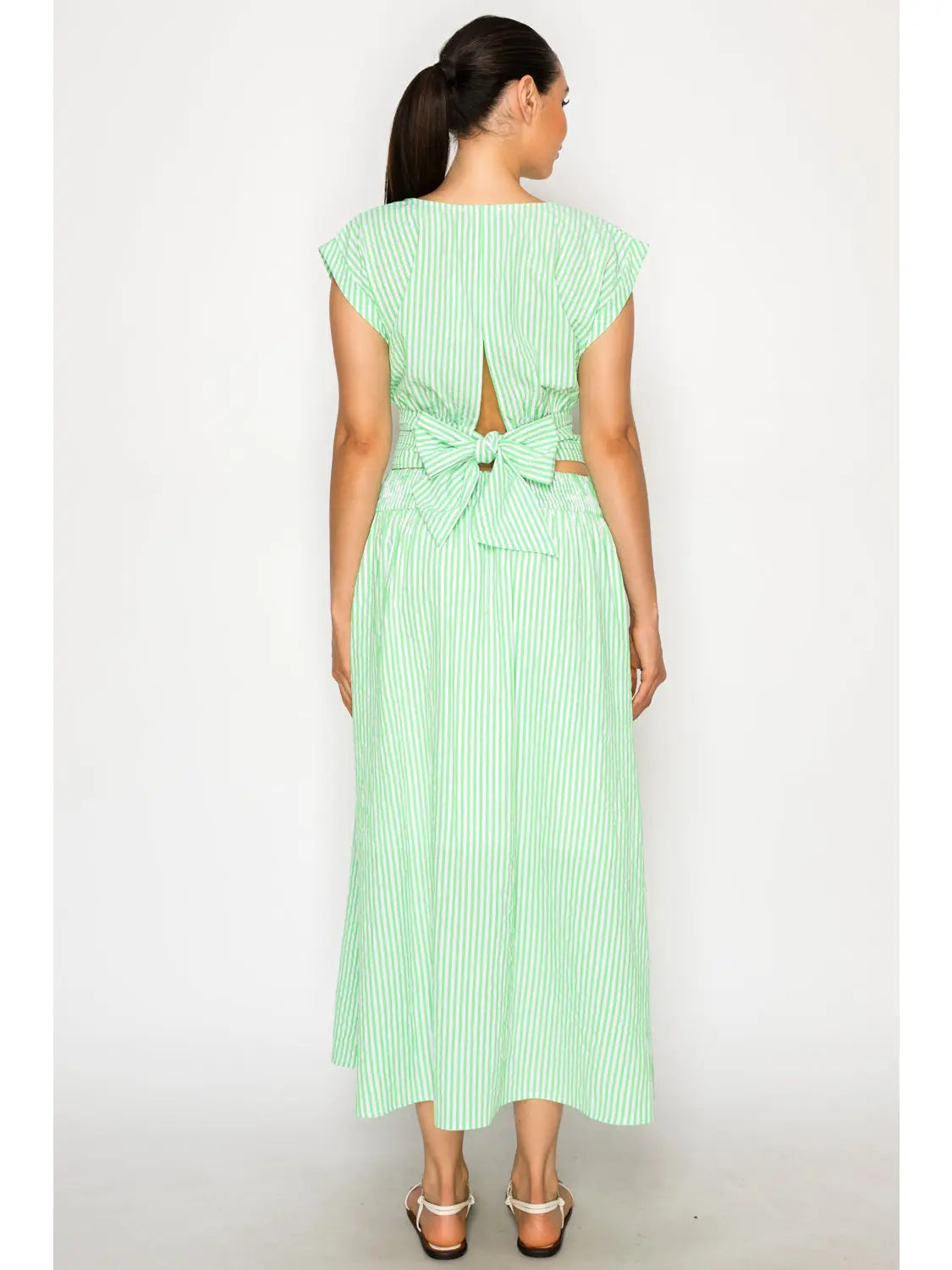 MEET ME IN SANTORINI Women's Skirts Verde Stripe Set