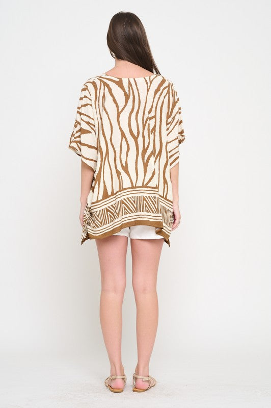 MEET ME IN SANTORINI Women's Top Sienna Woodlands Tunic || David's Clothing