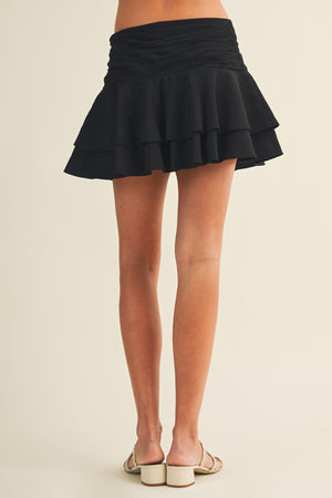 MUSTARD SEED Women's Skirts Ruched Yoke Tiered Flounce Skirt