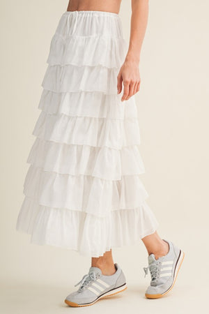 MUSTARD SEED Women's Skirts Tiered Ruffle Drawstring Waist Skirt