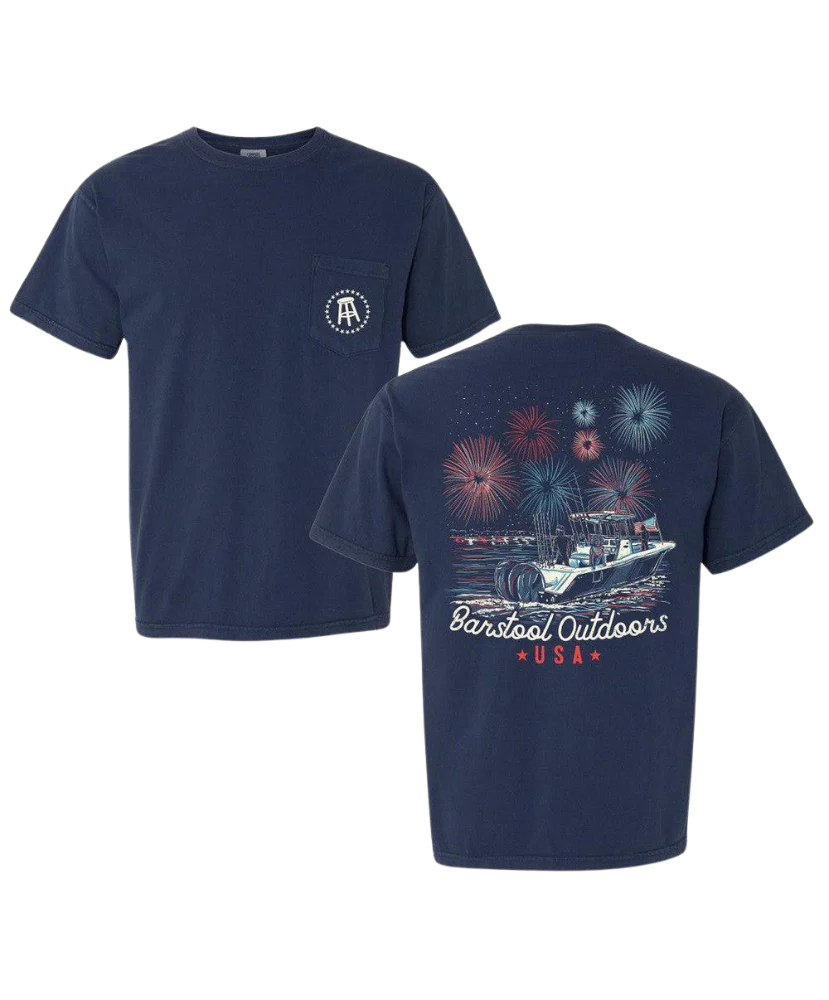 OLD ROW Men's Tees Barstool Sports - BSO Fireworks USA Pocket Tee