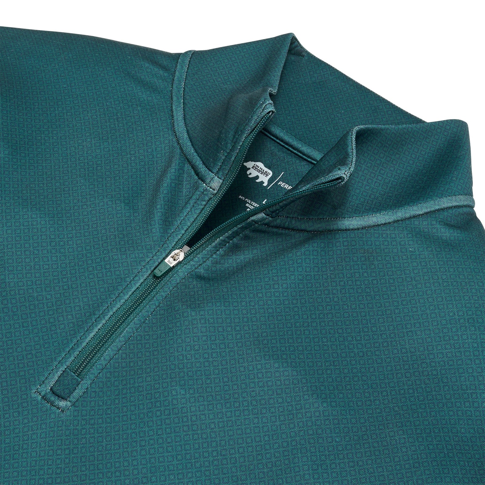 ONWARD RESERVE Men's Pullovers Onward Reserve Cay Printed Performance 1/4 Zip - Mallard Green