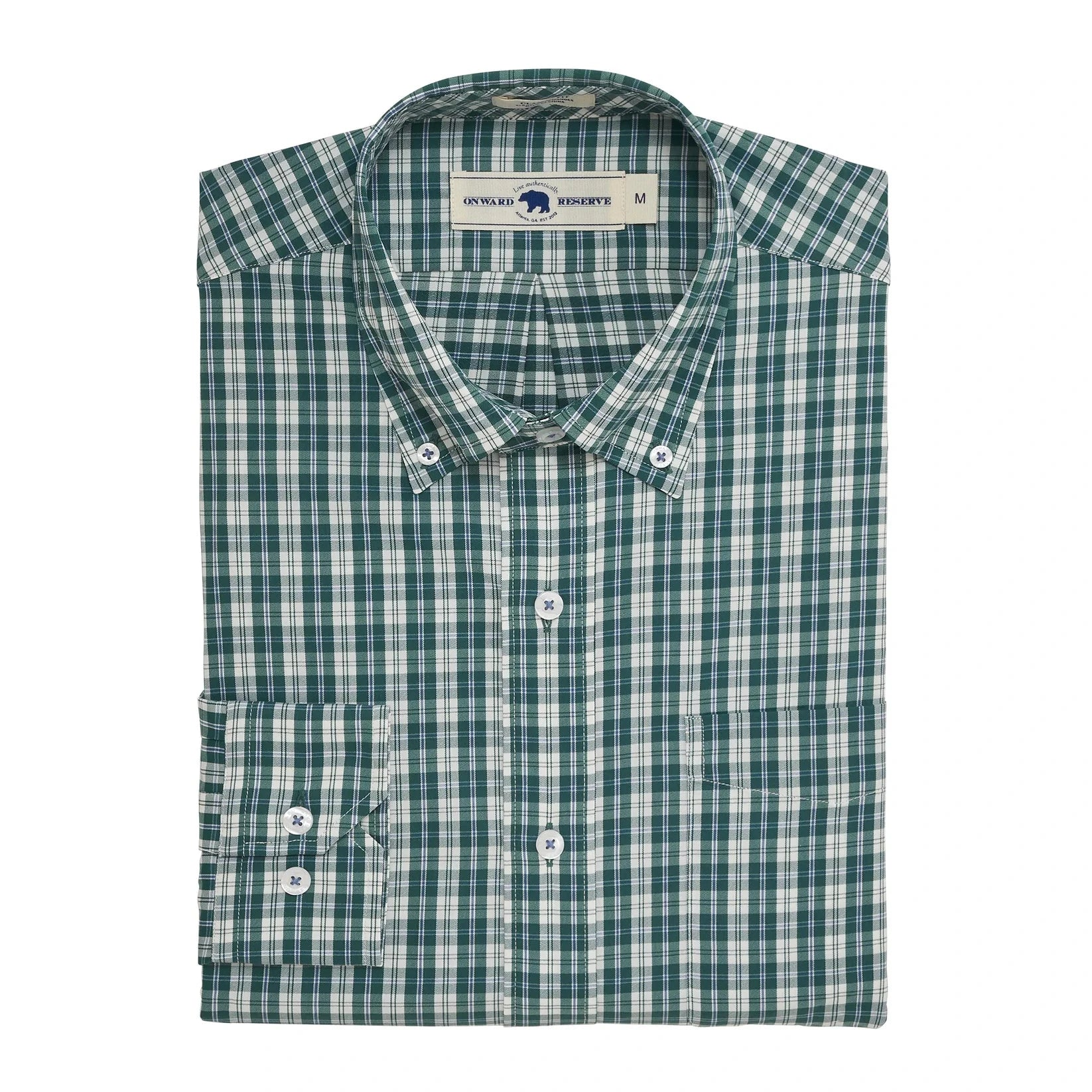 ONWARD RESERVE Men's Sport Shirt Onward Reserve Rattler Classic Fit Performance Shirt - Mallard Green