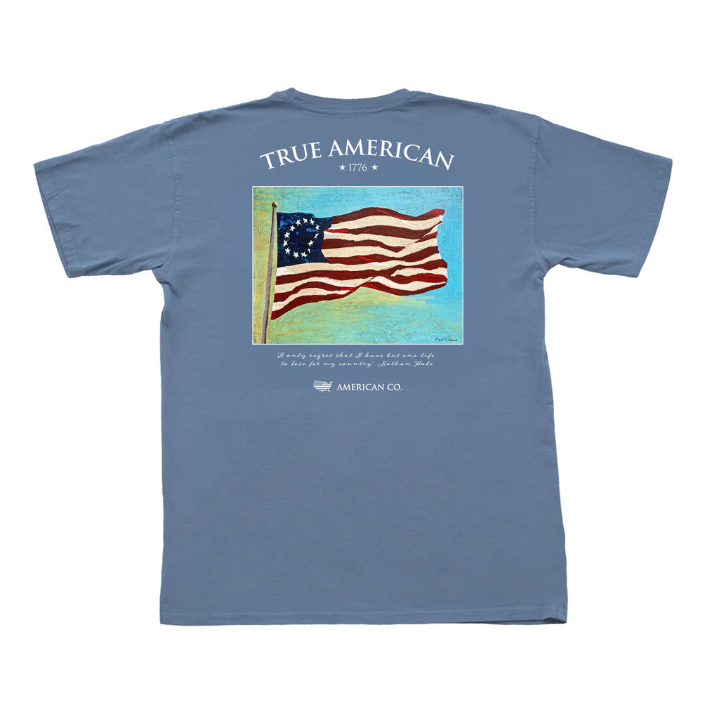 PEACH STATE PRIDE Men's Tees Peach State Pride Betsy Ross Flag Short Sleeve Pocket Tee