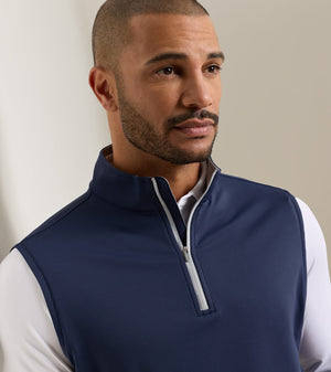 PETER MILLAR Men's Outerwear Peter Millar Galway Stretch Loop Terry Quarter-Zip Vest