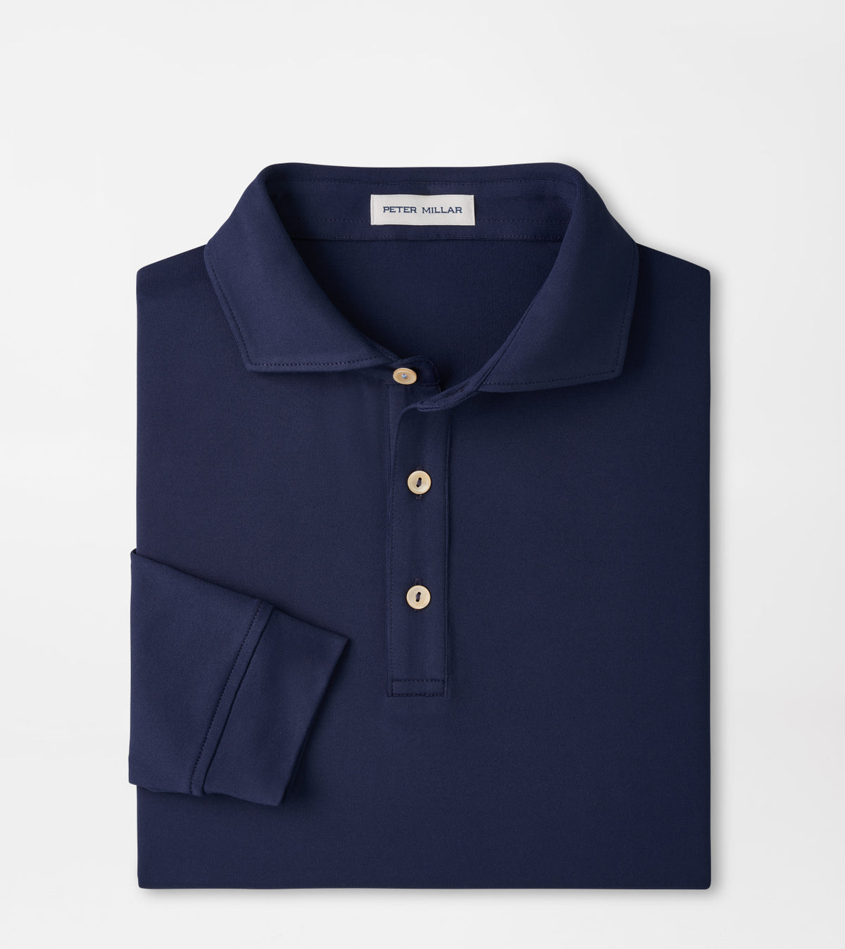 PETER MILLAR Men's Polo NAVY / S Peter Millar Lyons Performance Jersey Long-Sleeve Polo MF26EK80ELSN