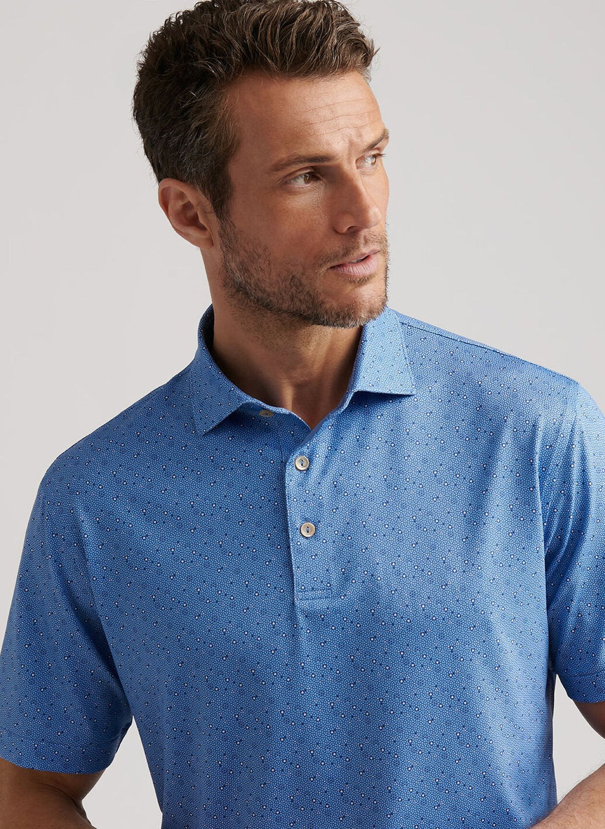 PETER MILLAR Men's Polo Peter Millar Costanzo Geo Performance Jersey Polo || David's Clothing