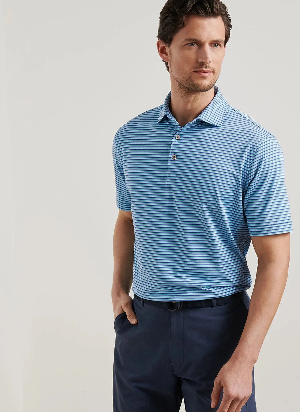 PETER MILLAR Men's Polo SPORT NAVY / S Peter Millar Lenway Performance Jersey Polo MF25EK31SSN