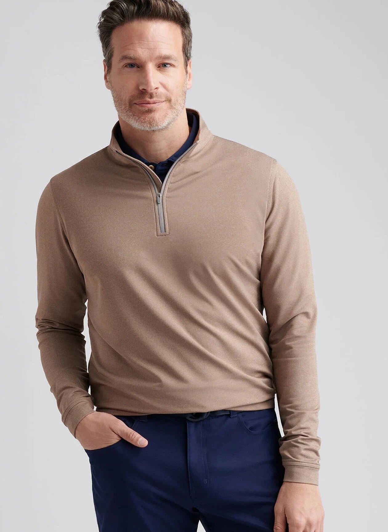 PETER MILLAR Men's Pullovers Peter Millar Perth Mélange Performance Quarter-Zip