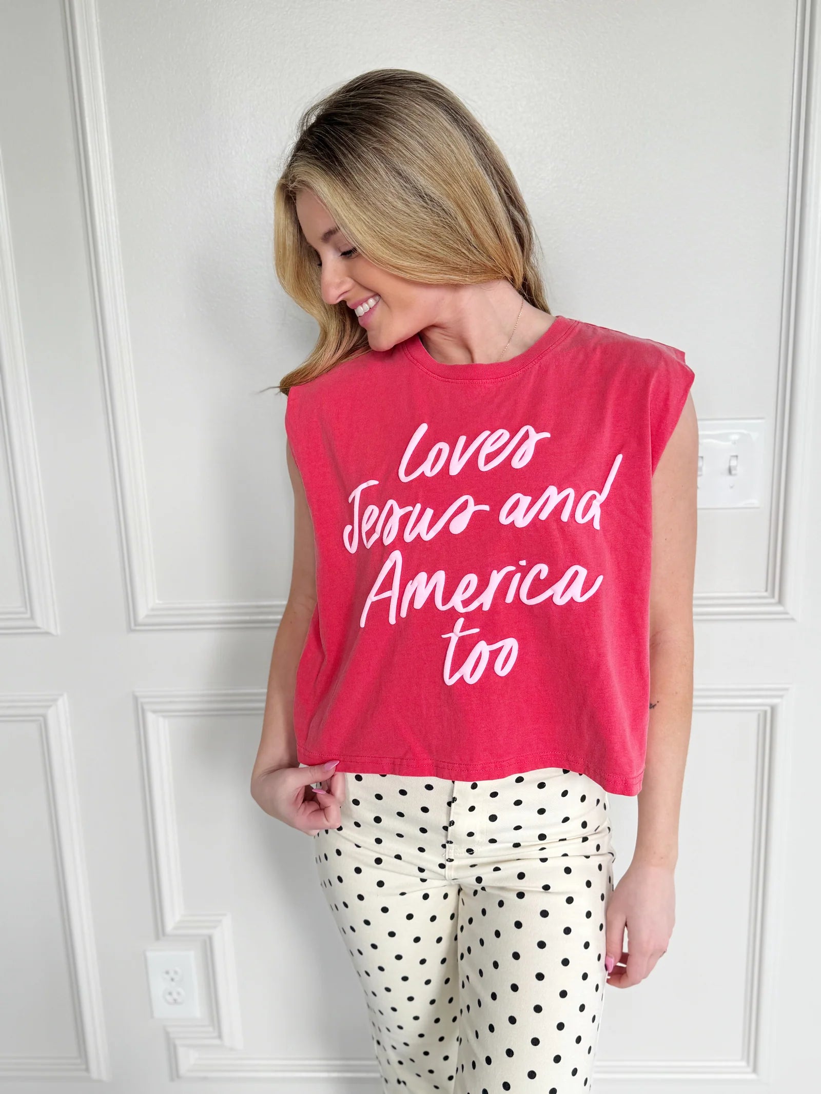 POPPY & PINE Women's Tee Poppy & Pine Loves Jesus And America Tank