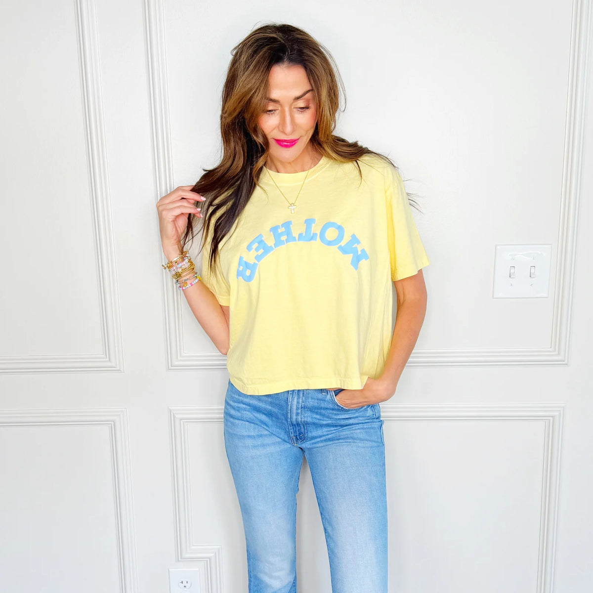 POPPY & PINE Women's Tee Poppy & Pine Upside-Down Mother Puff Cropped Tee