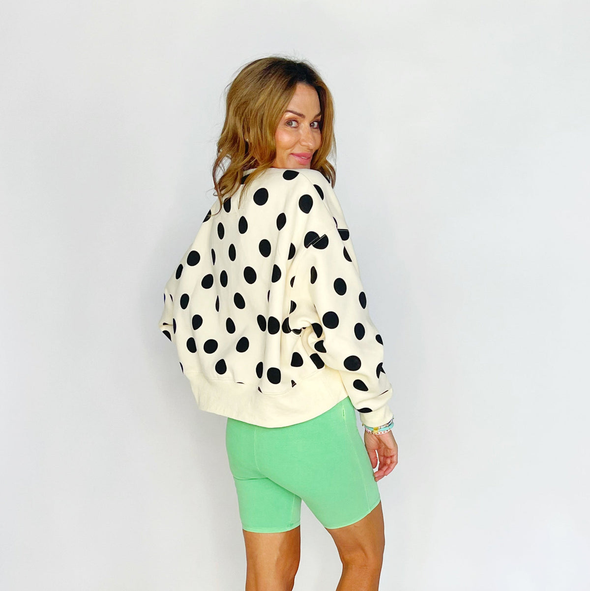 POPPY & PINE Women's Top Poppy & Pine Polka Dot Crop Sweatshirt