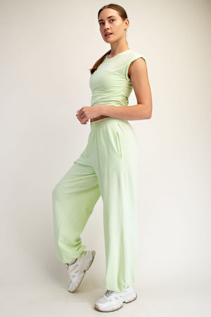 RAE MODE Women's Top Cotton Lycra Crossover Set