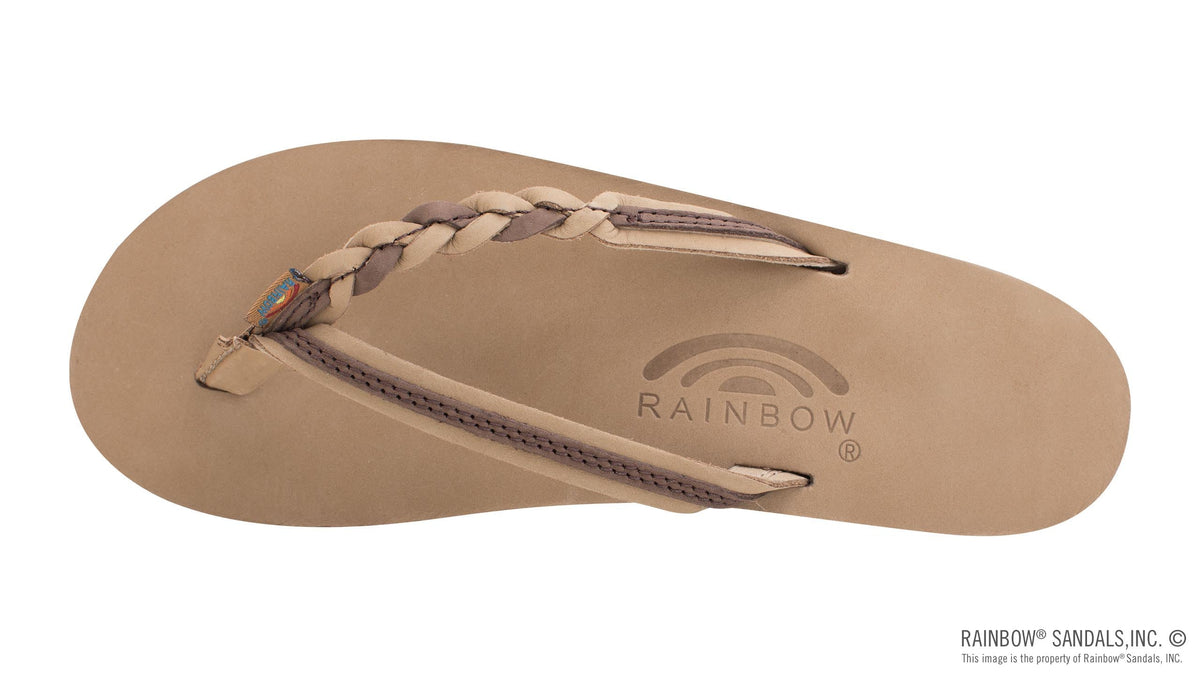 RAINBOW Women's Shoes Rainbow Sandals Flirty Braidy - Single Layer Premier Leather 1/2" Narrow Strap with Braid