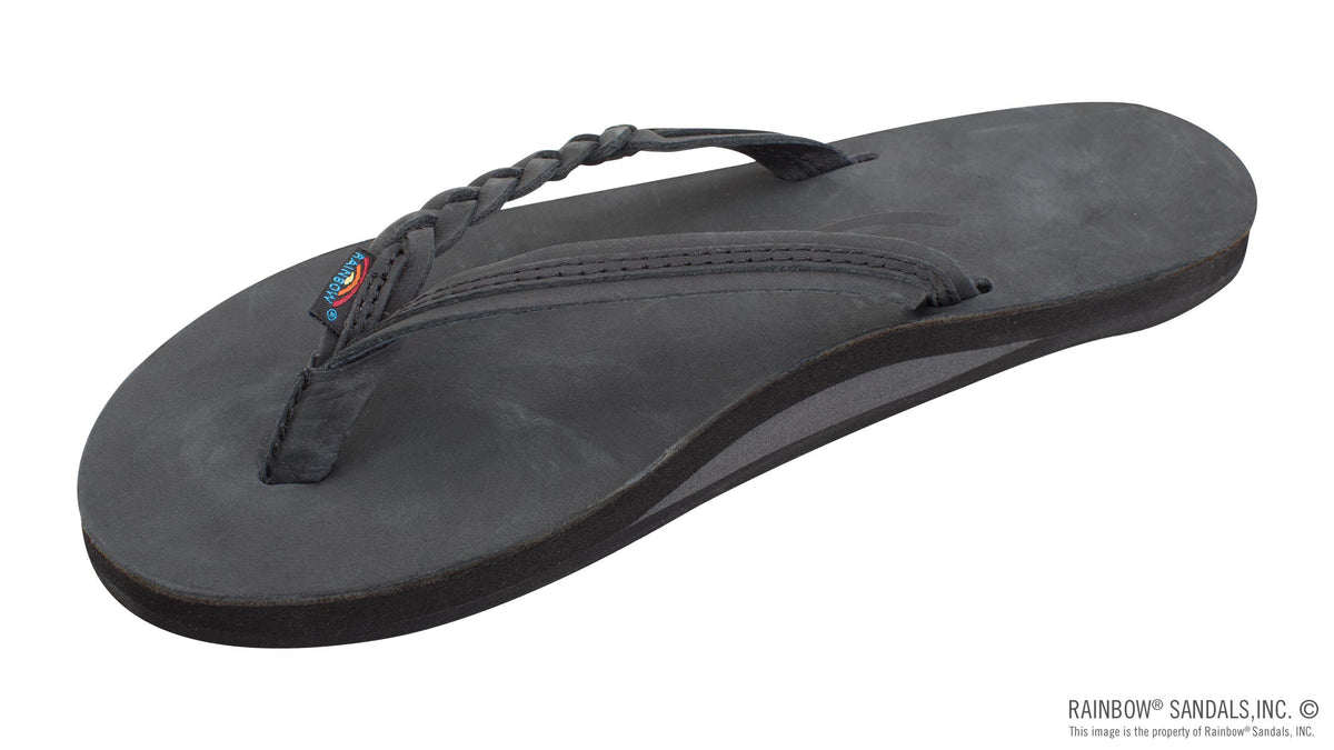 RAINBOW Women's Shoes Rainbow Sandals Flirty Braidy - Single Layer Premier Leather 1/2" Narrow Strap with Braid