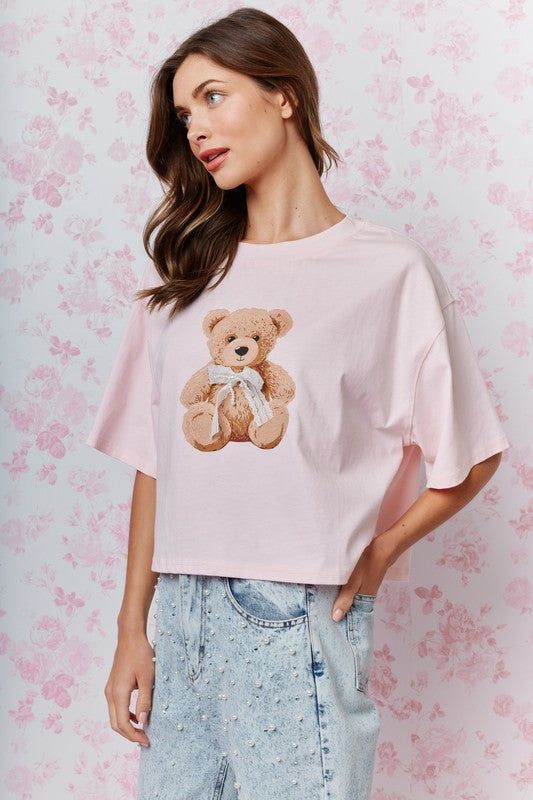RARERAW Women's Tee Teddy Bear Graphic T-shirt