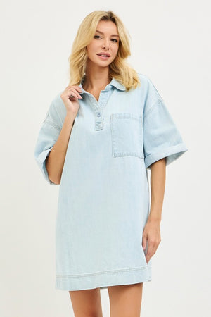 Risen Jeans Women's Dresses Risen Jeans Short Sleeve Shirt Dress