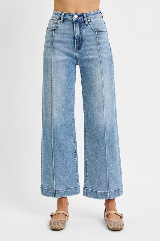 Risen Jeans Women's Jeans Risen Jeans High Rise Crop Wide Jeans || David's Clothing