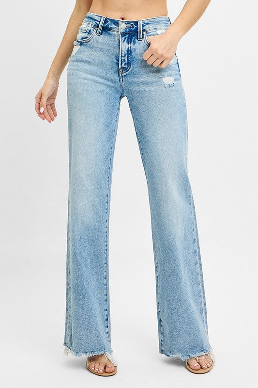 Risen Jeans Women's Jeans Risen Jeans Tummy Control Mid Rise Wide Jeans