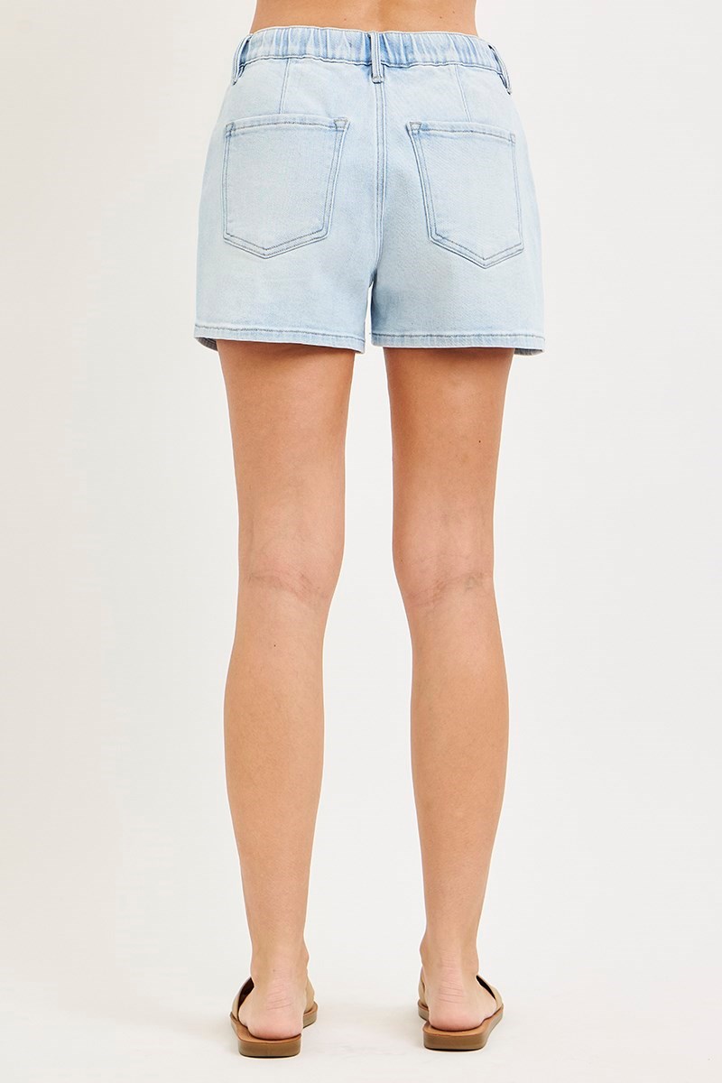 Risen Jeans Women's Shorts Risen Jeans Elastic Band Slouchy Front Tie Detail Shorts