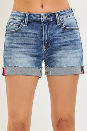 Risen Jeans Women's Shorts Risen Jeans Mid Rise Cuffed Shorts