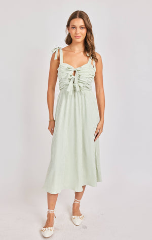 SADIE AND SAGE Women's Dresses Sadie and Sage See Me Stripe Bow Midi Dress