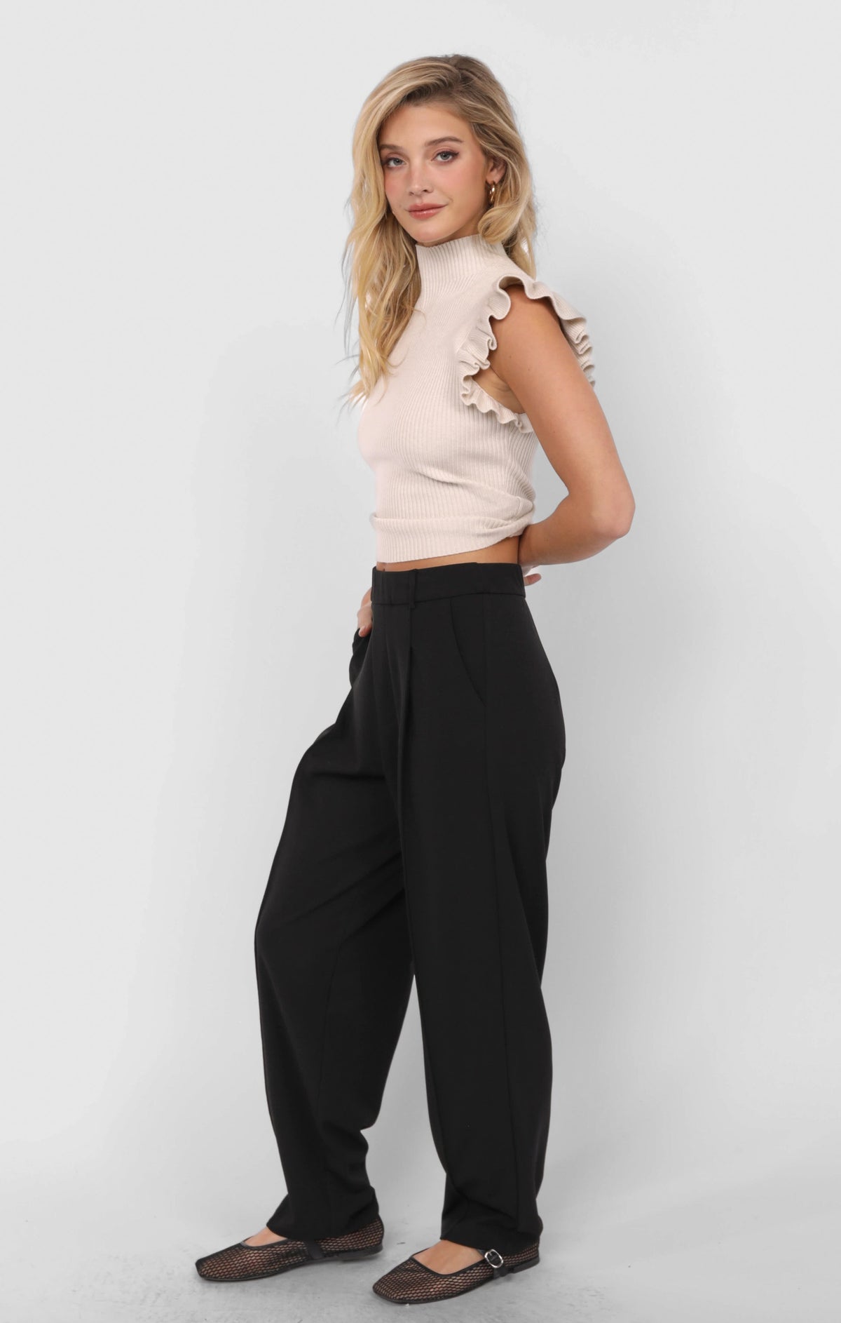 SADIE AND SAGE Women's Pants Sadie and Sage Think Poetic Front Seam Tapered Trousers