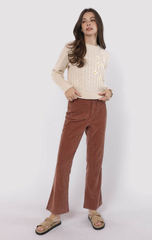 SADIE AND SAGE Women's Sweaters Sadie and Sage Lulu Embroidered Daisy Sweater